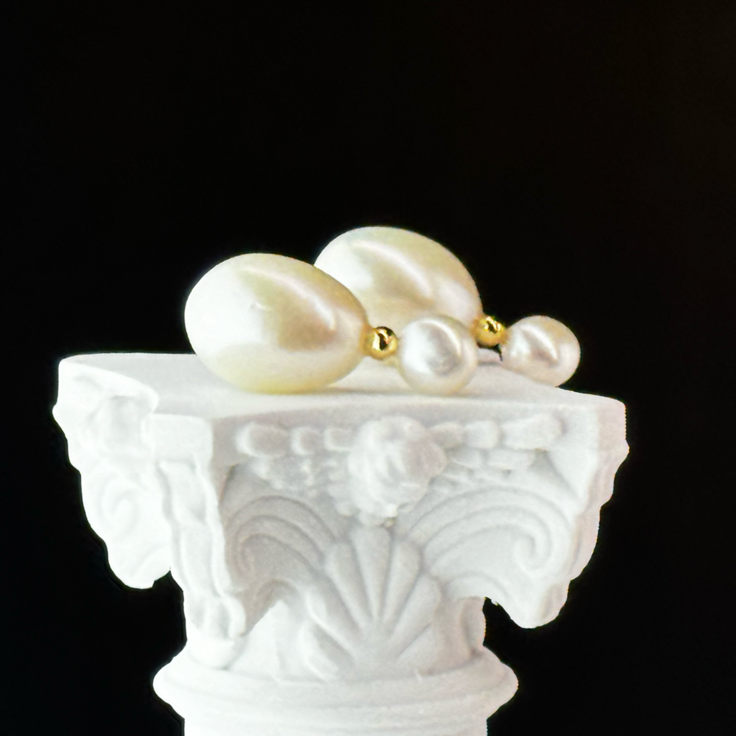 Elara Teardrop Pearl Studs