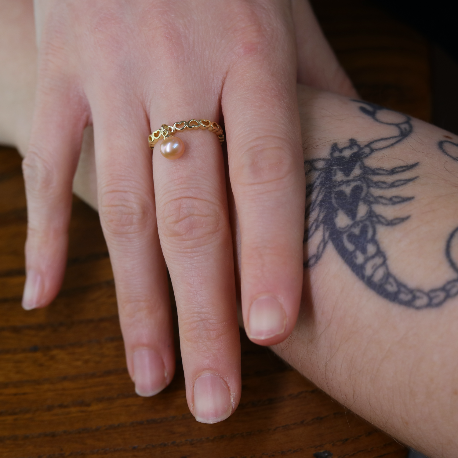 Luna Drop Pearl Ring