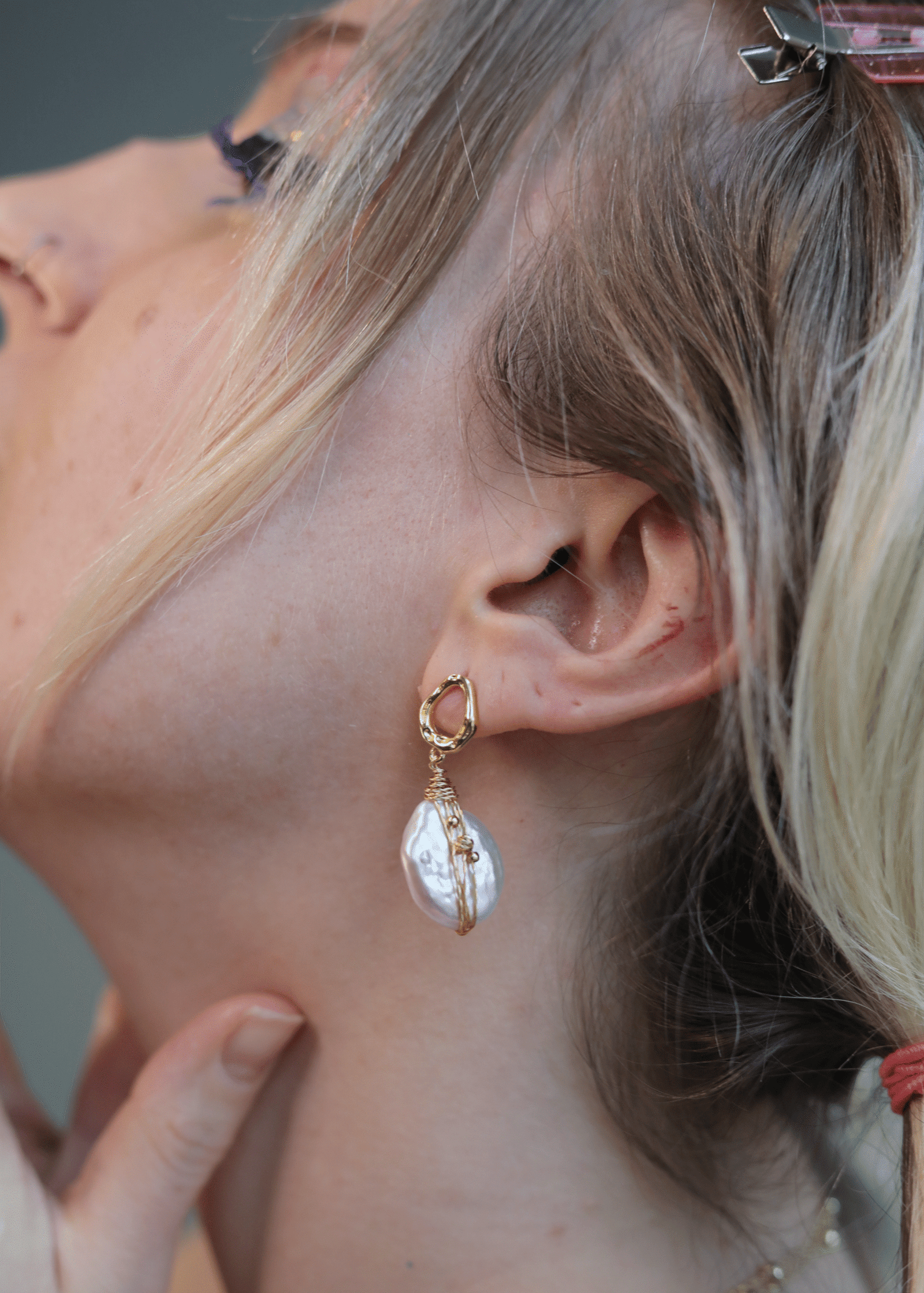 Aurora Baroque Pearl Drop Earrings - Image 2