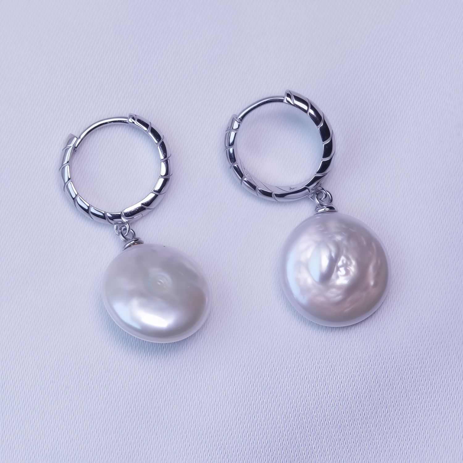 Twist Hoop Baroque Pearl Earrings